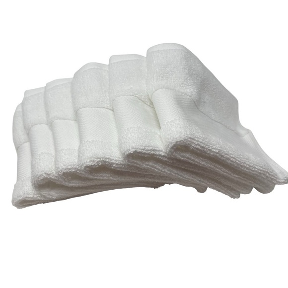 Lauren Ralph Lauren Wescott Sailcloth White set of 6 Wash cloths NWT - Picture 3 of 7